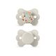 Suavinex SX Pro Ultra Soft Butterfly Shape Baby Pacifier for Babies 0-6 months with Silicone Nipple Physiological Teat Safe for Baby Pack of 2, Color: Beige