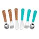 Melii Utensil Set Cat & Bulldog 6 Pcs, Color: Brown & Blue