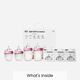 Comotomo Baby Bottle Bundle Set, Color: Pink & White