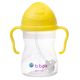 b.box Sippy Cup | Drink from Any Angle | Fliptop, Weighted Straw, Leak Proof & Easy Grip | From 6m+ | 240ml, Color: Lemon