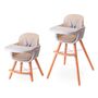 Teknum Premium Dual Height Wooden High Chair 6–36 Months Up To 15Kg, Color: Ivory