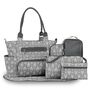 Little Story Diaper Bag Set Of 6 With Hooks, Color: Melange Grey