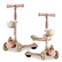 Little Story Kids Scooter & Ride-On Dinosaur Design With Seat & Basket 2-In-2, Color: pink