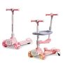 Little Story Kids Scooter With Ride-On & Push Handle, Color: pink