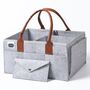 Little Story Diaper Caddy With Pouch Medium, Color: Light Grey