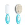 Babyjem 2-Piece Brush & Comb Set with Natural Bristle for Babies 0 Months+, Color: Blue