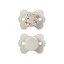 Suavinex SX Pro Ultra Soft Butterfly Shape Baby Pacifier for Babies 0-6 months with Silicone Nipple Physiological Teat Safe for Baby Pack of 2, Color: Beige