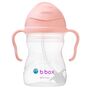 b.box Sippy Cup | Drink from Any Angle | Fliptop, Weighted Straw, Leak Proof & Easy Grip | From 6m+ | 240ml, Color: pink