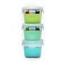 Melii Glass Food Storage Containers with Silicone Sleeve 160 ml 3 Pcs, Color: Green, Mint,Turquoise