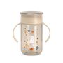 Suavinex Baby Training Cup for Babies 12M+ Leak Proof 360° Perfect Spill-proof for Drinking from Any Side of the Rim without Getting Wet 340ml, Color: Beige
