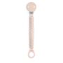 Suavinex Baby Pacifier Clip Made of Soft Fabric Attached to Baby's Clothing Prevent Pacifiers Falling on Floor 0+ Months, Color: pink