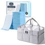 Sunveno Diaper Caddy Organizer With 100 Pcs Disposable Changing Mats, Color: Light Gray