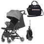 Teknum Travel Cabin Stroller With Ace Diaper Bag 0–4 Years Up To 22Kg, Color: Grey