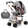 Teknum Reversible Trip Stroller With Ace Diaper Bag 6–36 Months Up To 15Kg, Color: Grey
