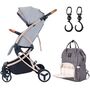 Teknum A1 Green Stroller With Sunveno Grey Diaper Bag 0–4 Years Up To 20Kg, Color: Light Grey