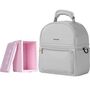 Sunveno Insulated Lunch Bag With Thermos Box 29.5Cm Dual Compartment, Color: Grey